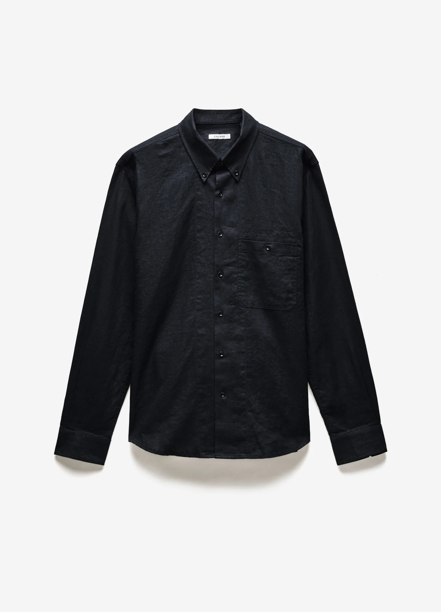 Washed Linen Shirt Black