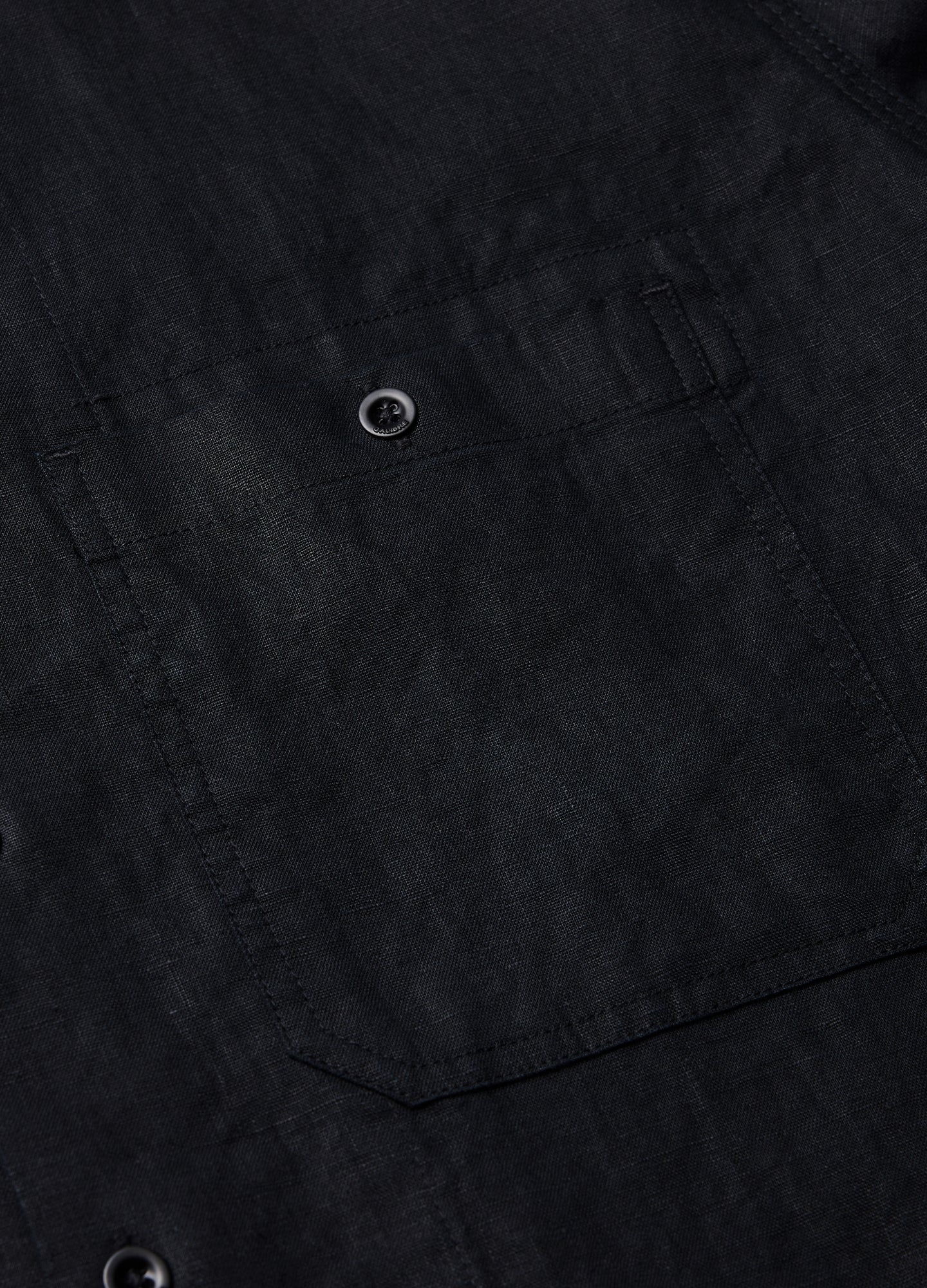 Washed Linen Shirt Black - Image 6