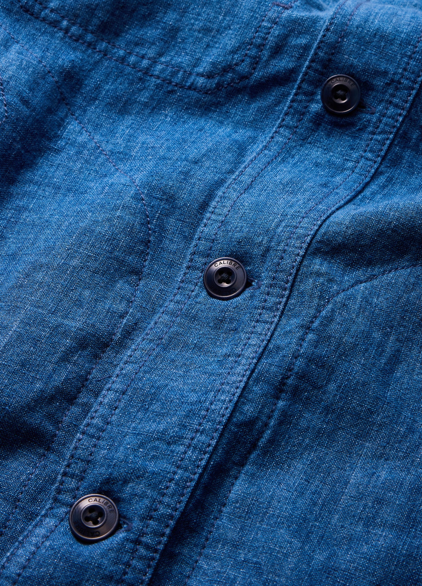 Washed Linen Shirt Jacket Indigo - Image 6