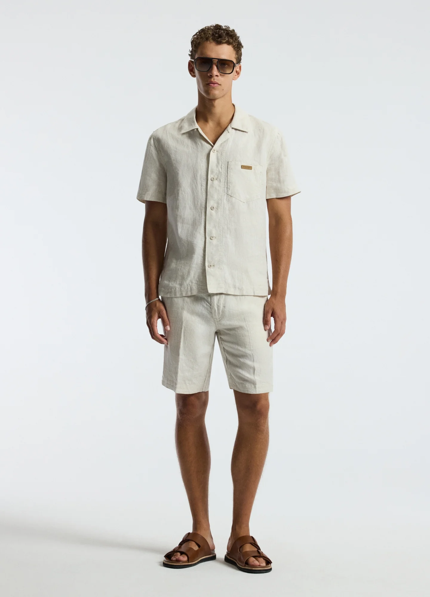 Washed Linen Short Sleeve Shirt Natural - Image 2