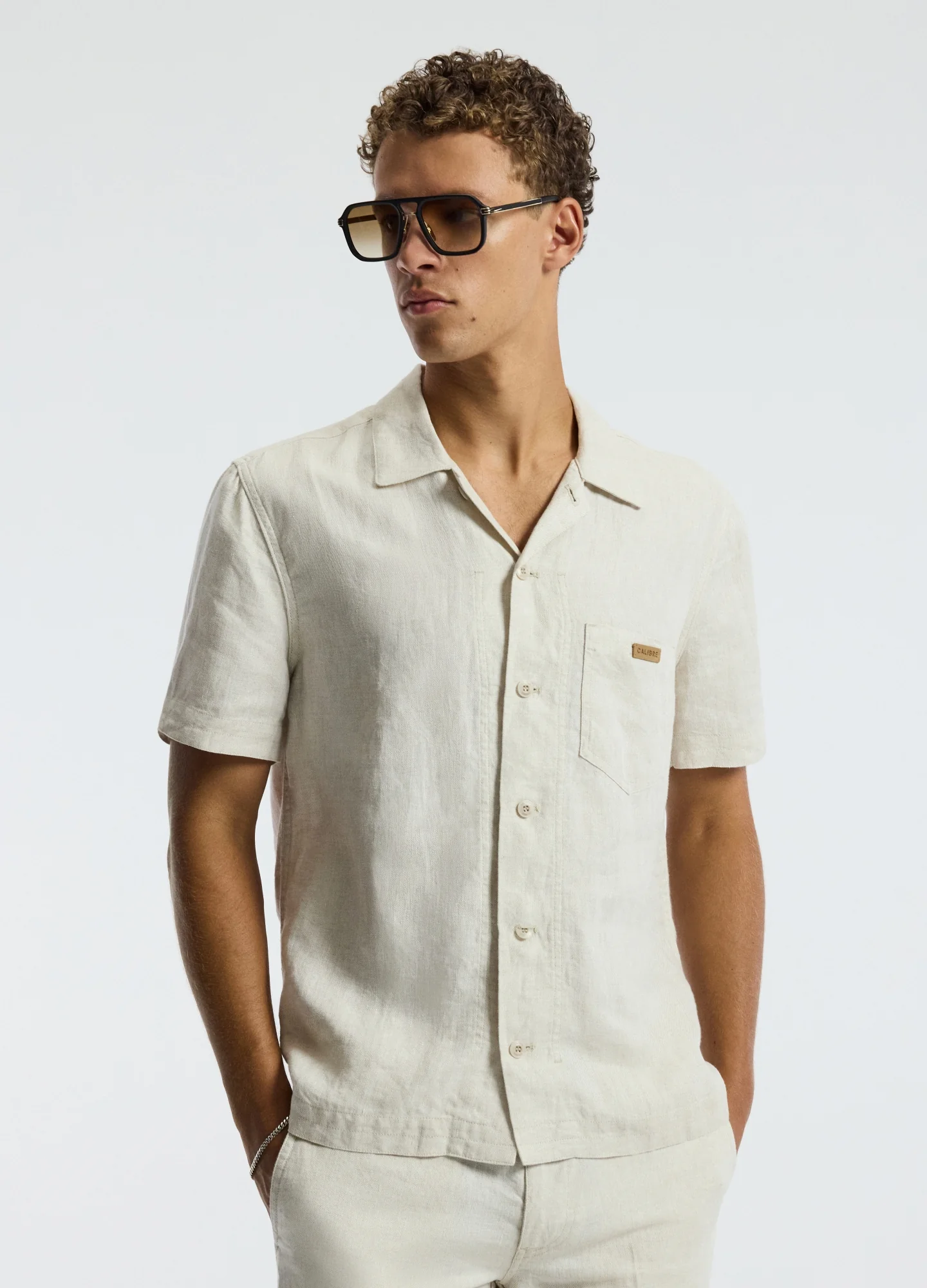 Washed Linen Short Sleeve Shirt Natural - Image 3
