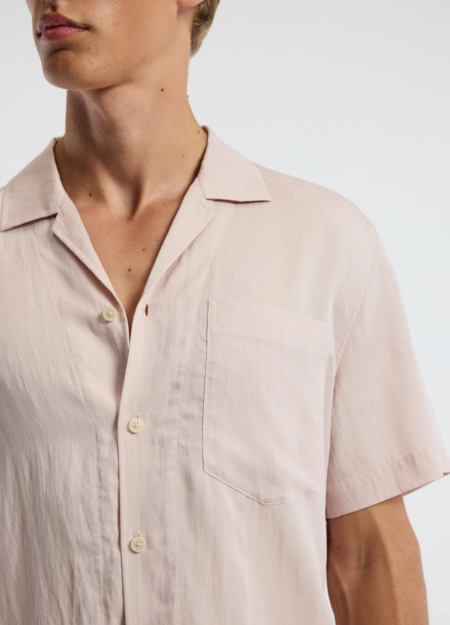 Washed Twill Short Sleeve Shirt Musk - Image 4