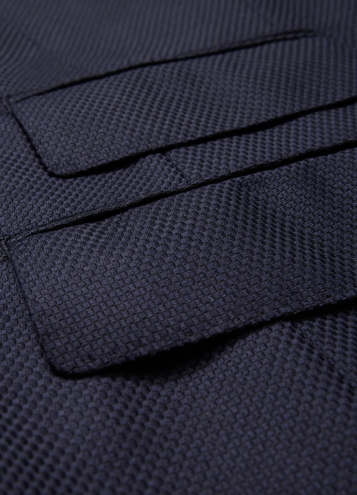 Wool Cashmere Textured Blazer Navy - Image 6