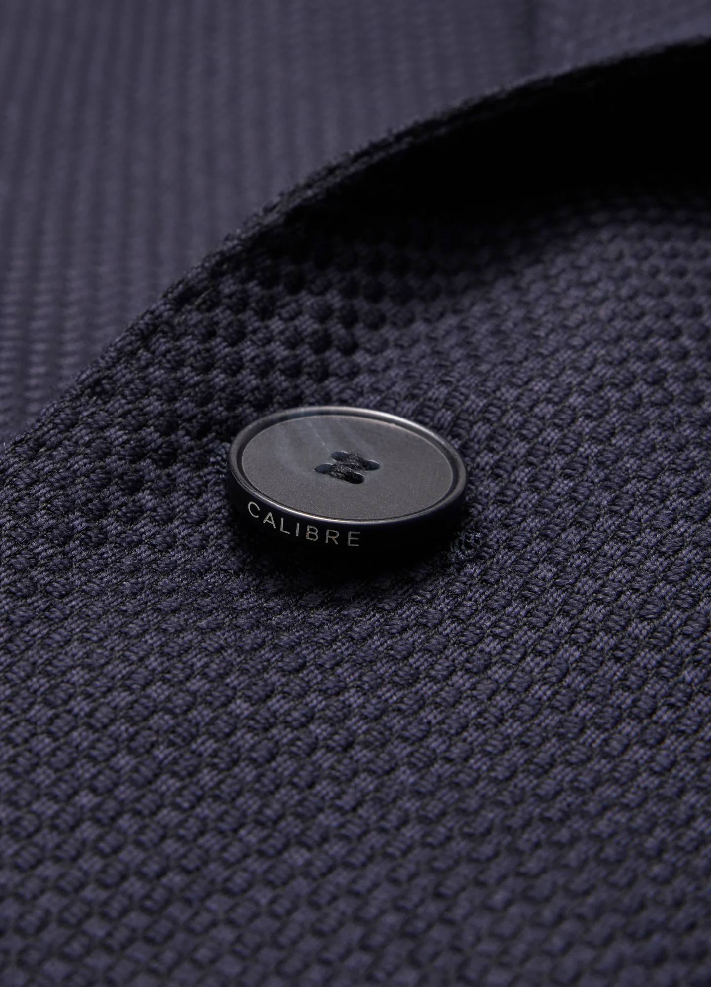 Wool Cashmere Textured Blazer Navy - Image 7