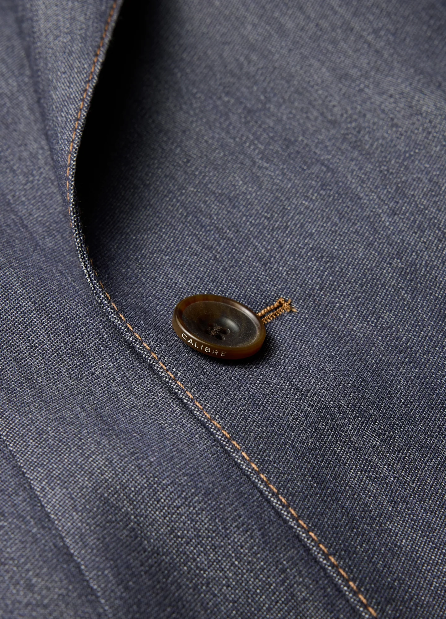 Wool Denim Double-Breasted Suit Jacket Navy - Image 6