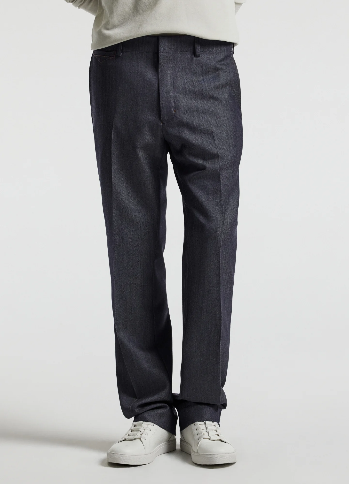 Wool Denim Suit Pants Navy - Image 3