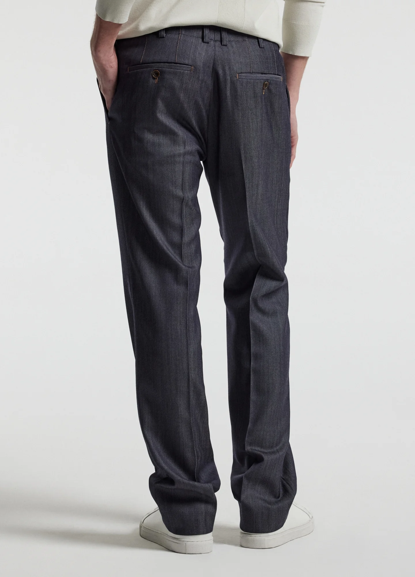 Wool Denim Suit Pants Navy - Image 5