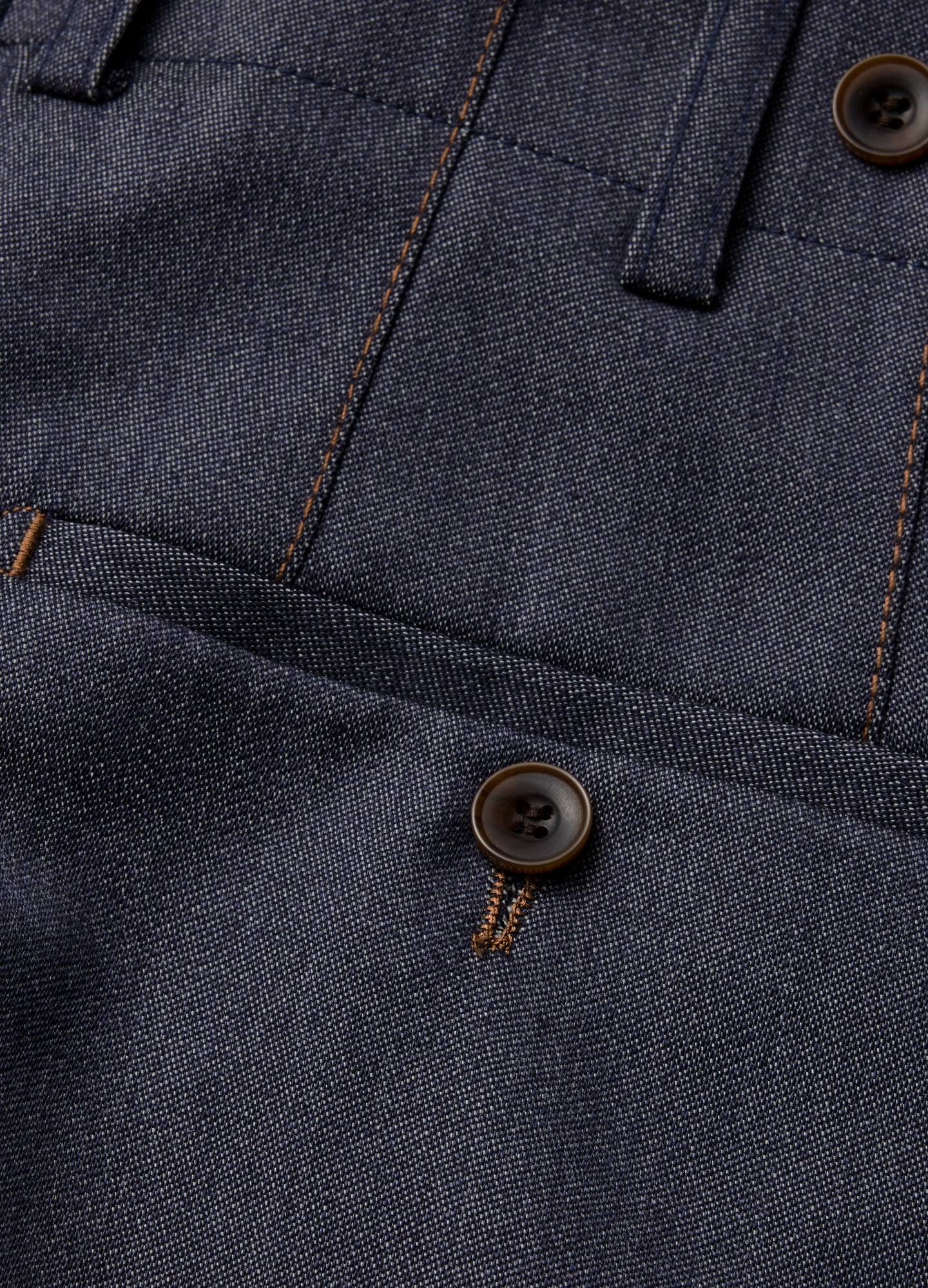 Wool Denim Suit Pants Navy - Image 6