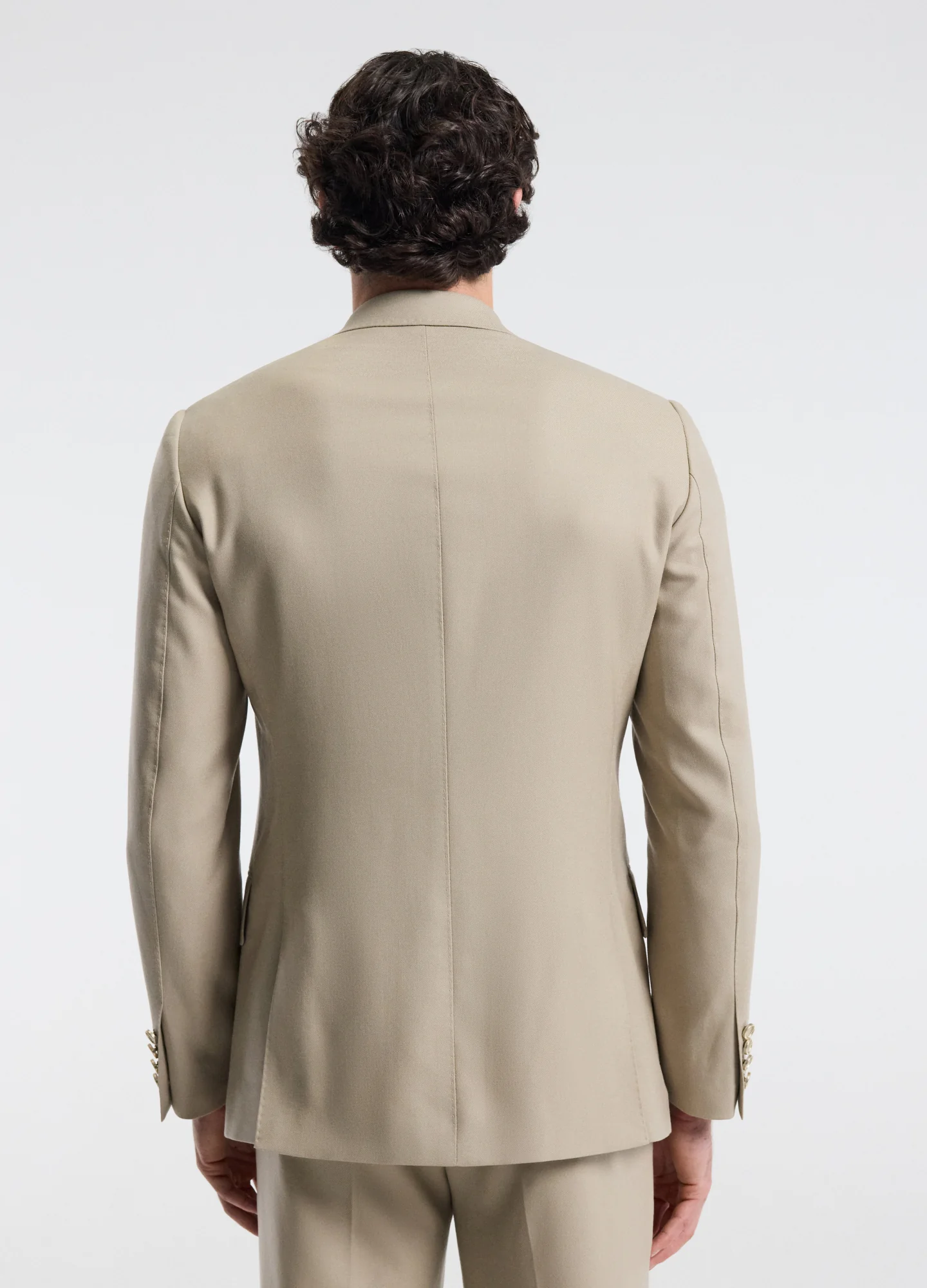 Wool Double-Breasted Blazer Sand - Image 4