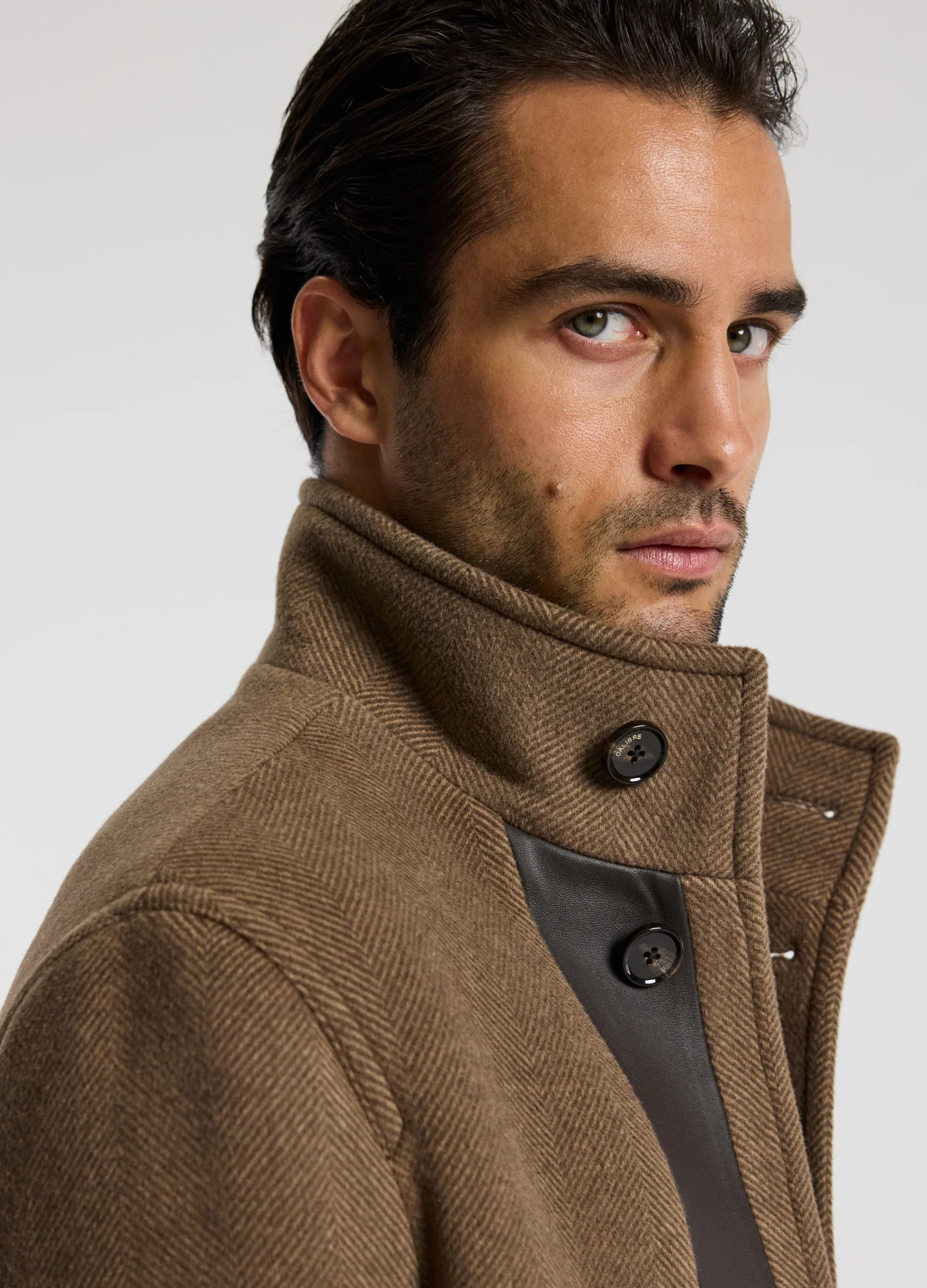 Wool Funnel Neck Coat Camel - Image 4