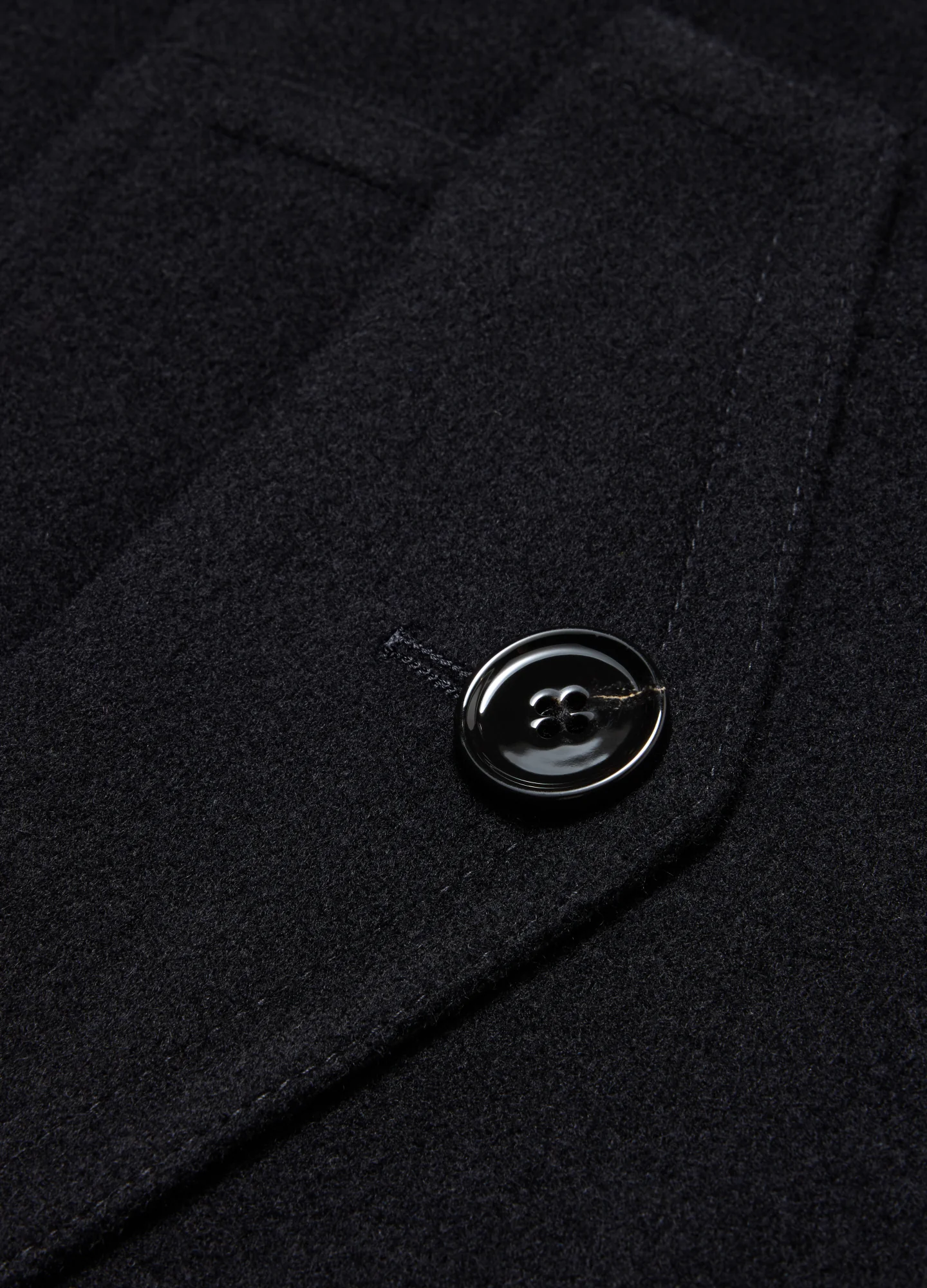 Wool Funnel Neck Coat Black - Image 6