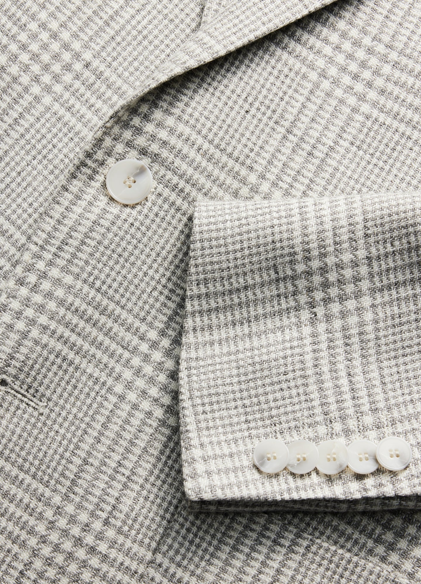 Wool Linen Check Blazer Silver - Image 6