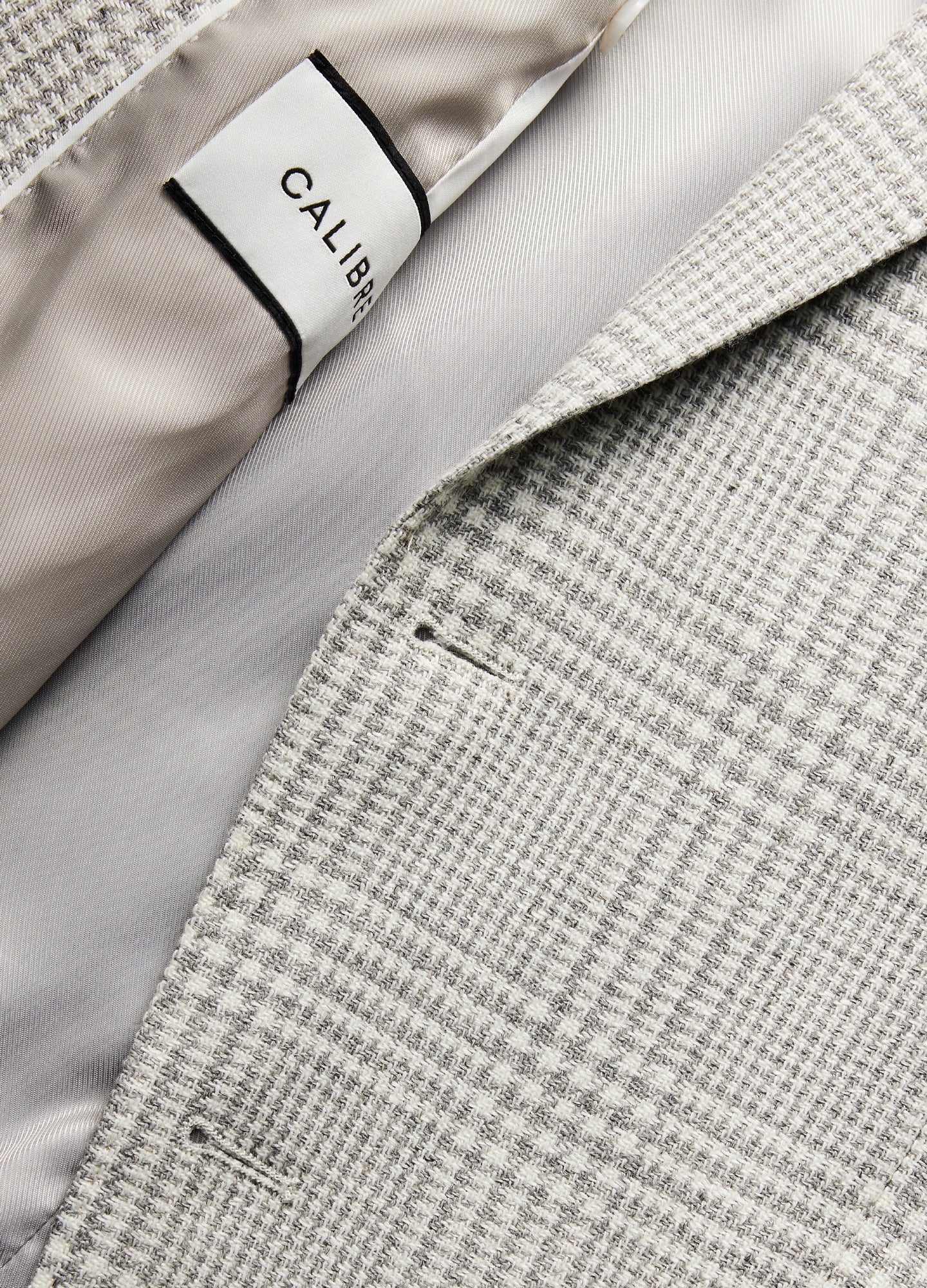 Wool Linen Check Blazer Silver - Image 7