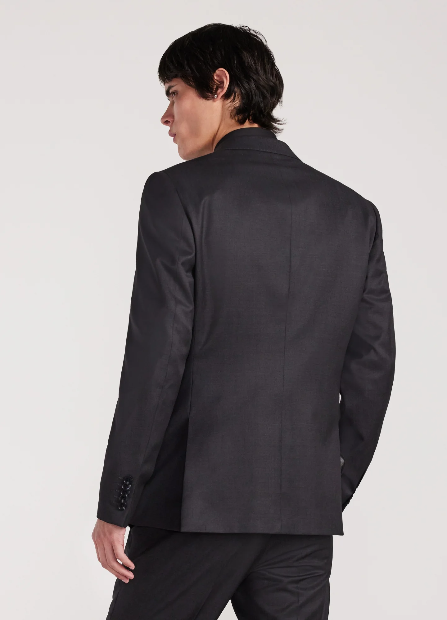 Wool Pinpoint Twill Jacket Char Combo - Image 5