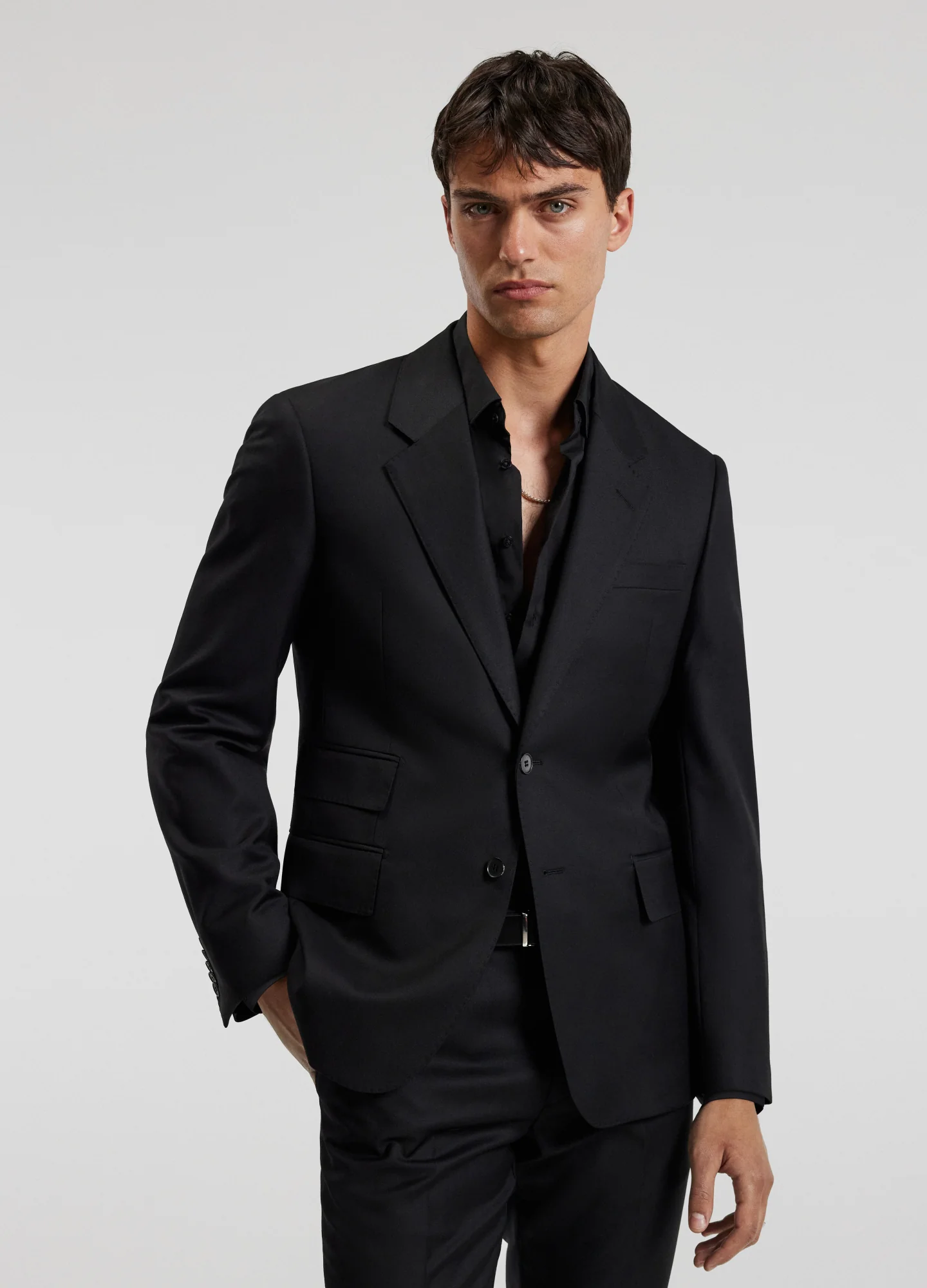Wool Suit Jacket Black - Image 3
