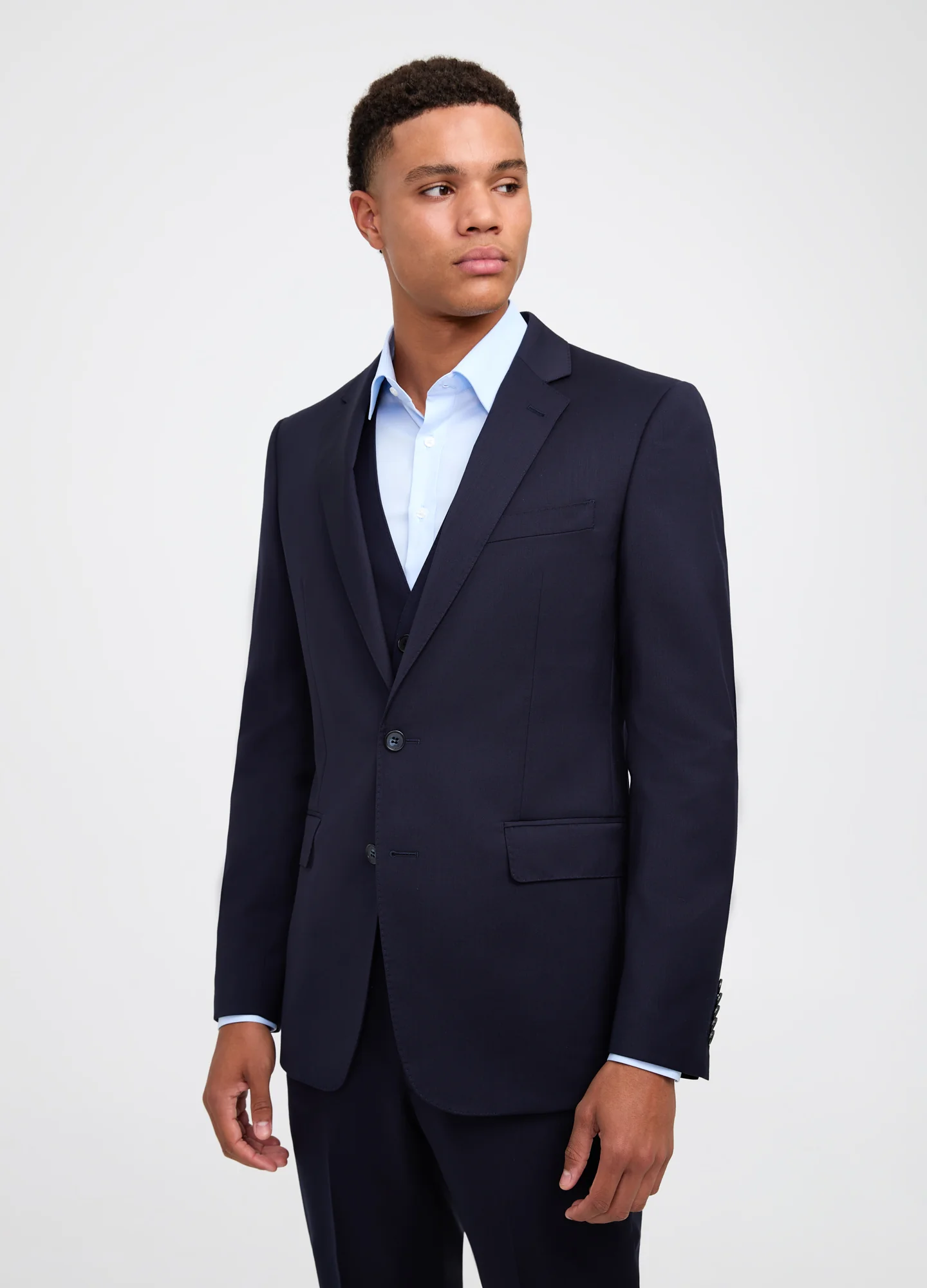 Wool Twill Suit Jacket Navy - Image 3