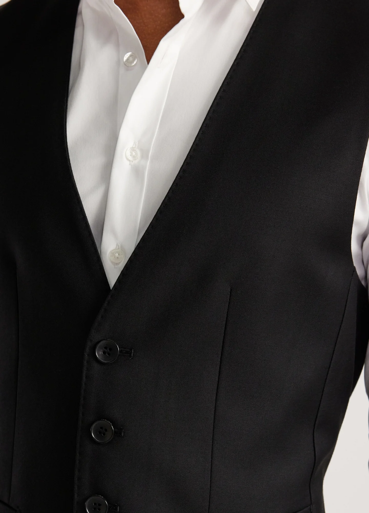Wool Twill Waistcoat Black - Image 4