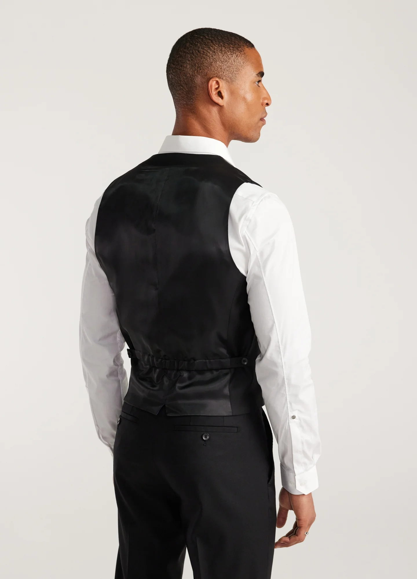 Wool Twill Waistcoat Black - Image 5