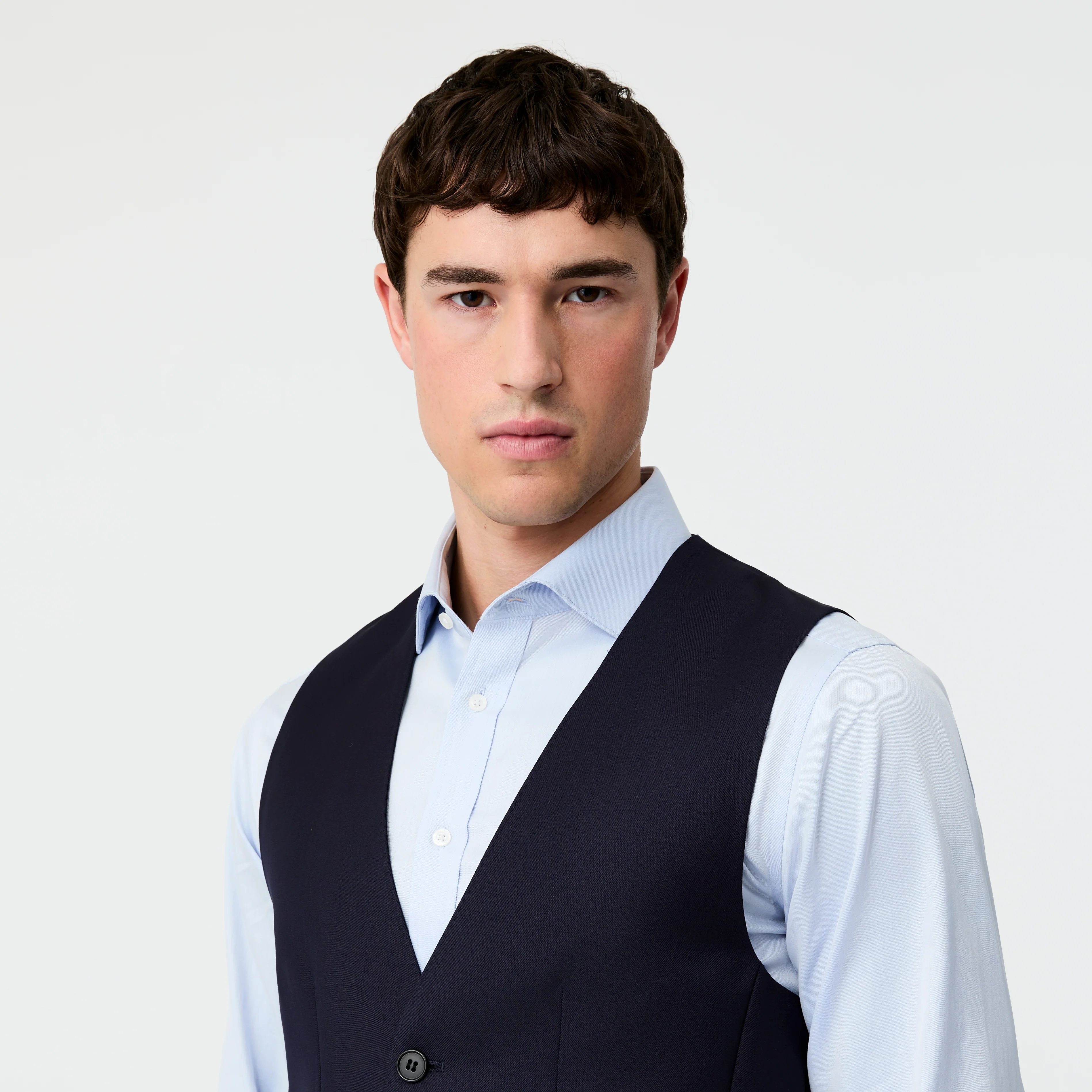 Wool Twill Waistcoat Navy - Image 4