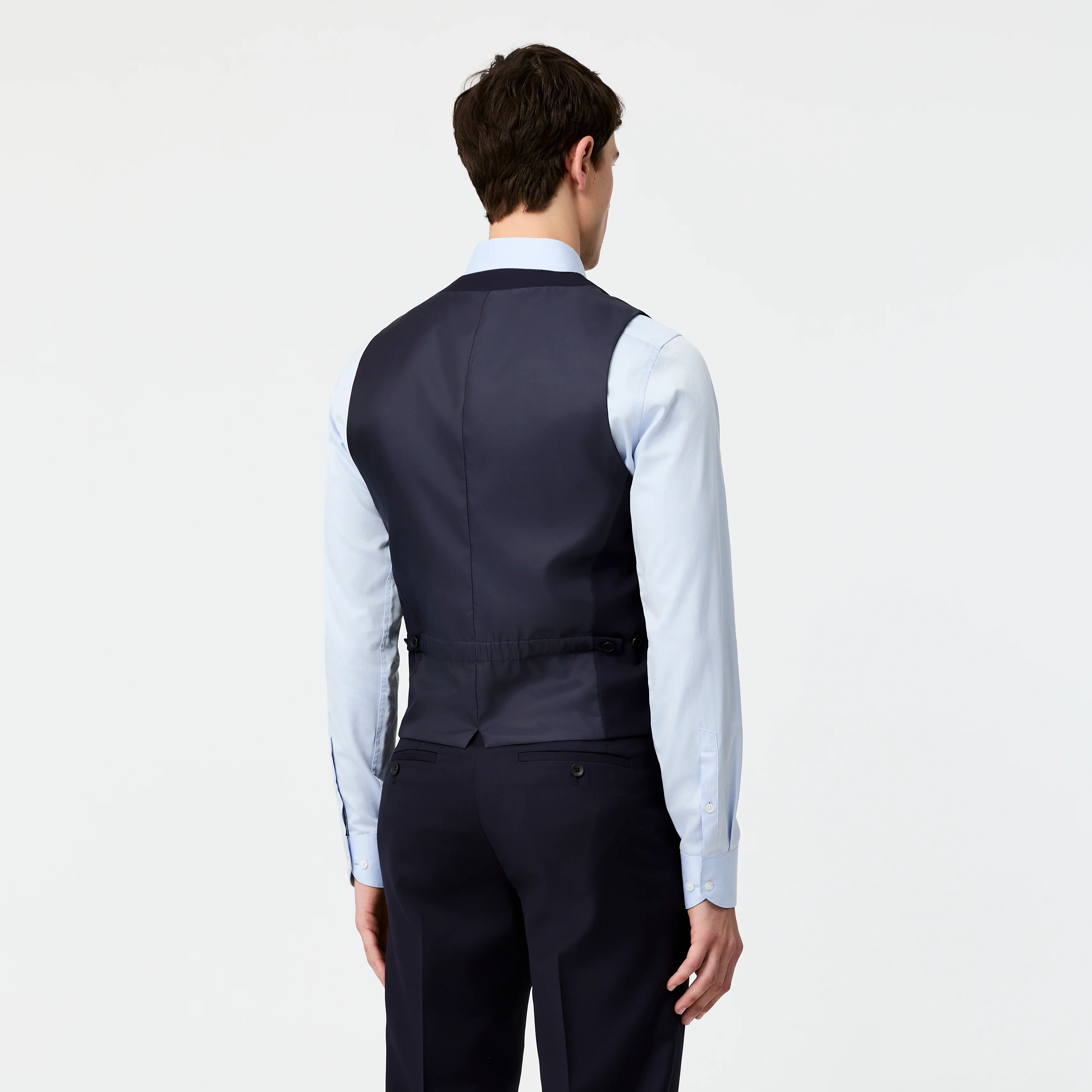 Wool Twill Waistcoat Navy - Image 5