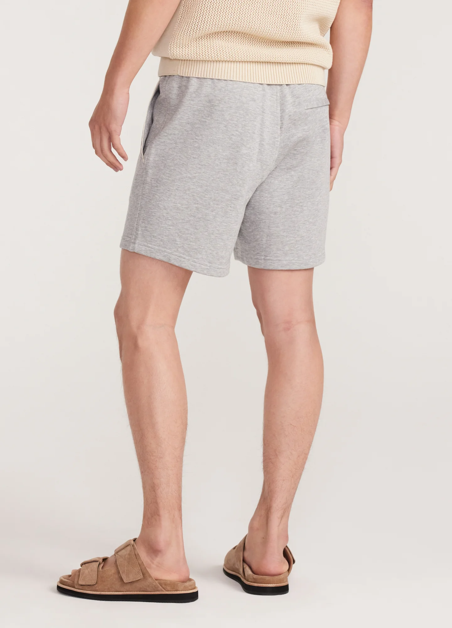 Woven Waistband Knit Shorts Grey Marle - Image 5